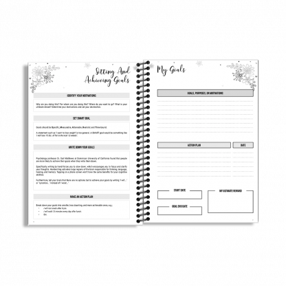 90-Day Fitness Planner and Journal  (Blue Vintage) - Image 2