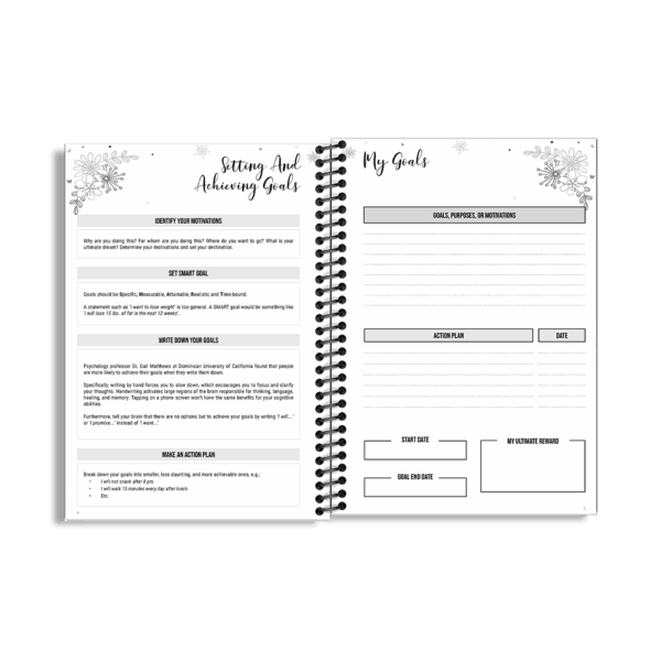 90-Day Fitness Planner and Journal  (Blue Vintage) - Image 2