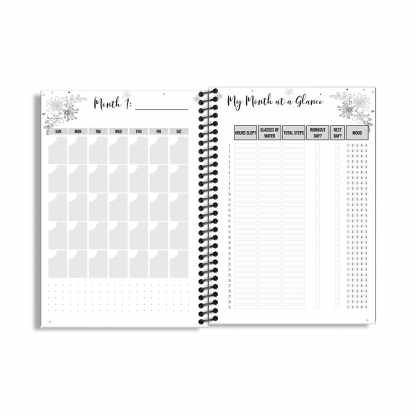 90-Day Fitness Planner and Journal  (Blue Vintage) - Image 6