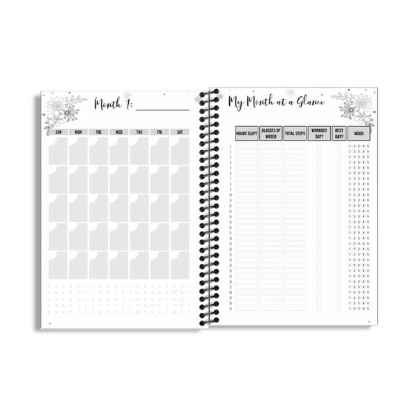 90-Day Fitness Planner and Journal  (Blue Vintage) - Image 6