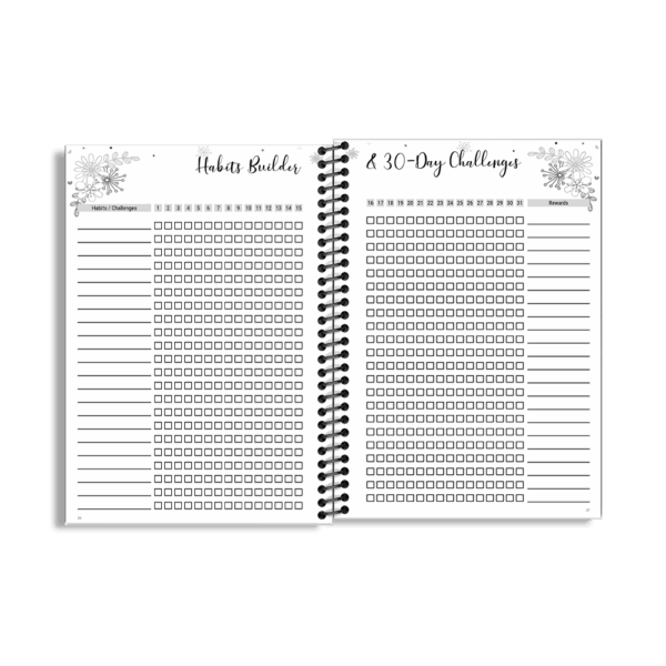 90-Day Fitness Planner and Journal  (Blue Vintage) - Image 7
