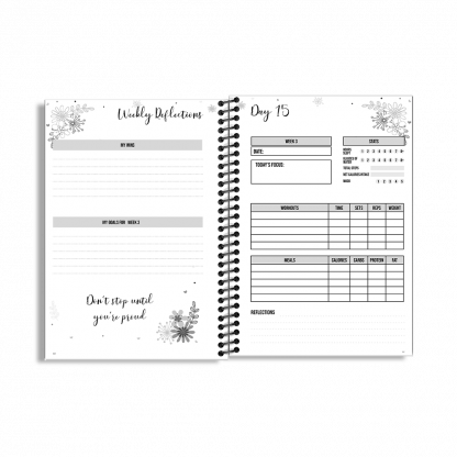 90-Day Fitness Planner and Journal  (Blue Vintage) - Image 8