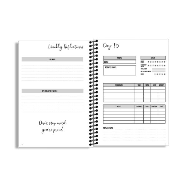 90-Day Fitness Planner and Journal  (Pink) - Image 7