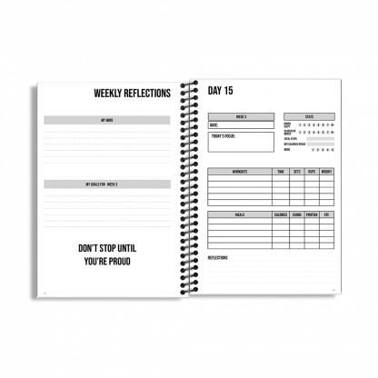 90-Day Fitness Planner and Journal  (Navy) - Image 7