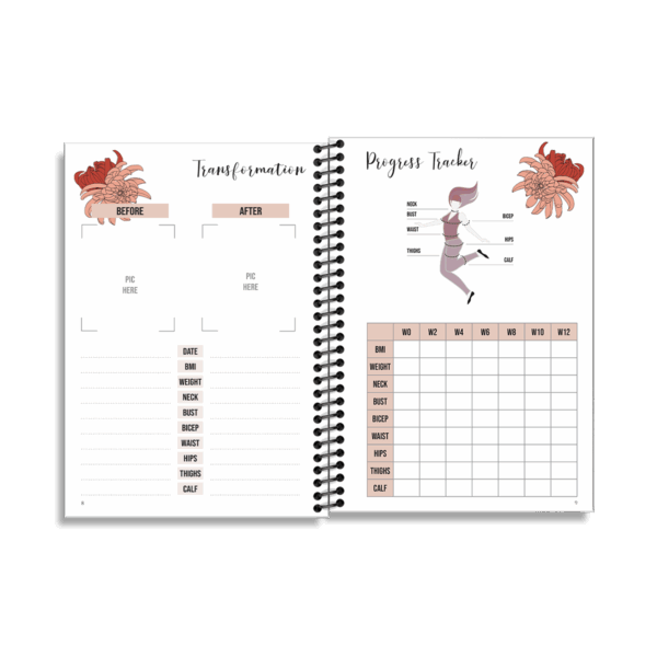 12-Week Fitness Planner and Journal  (Chrysanthemum) - Image 3