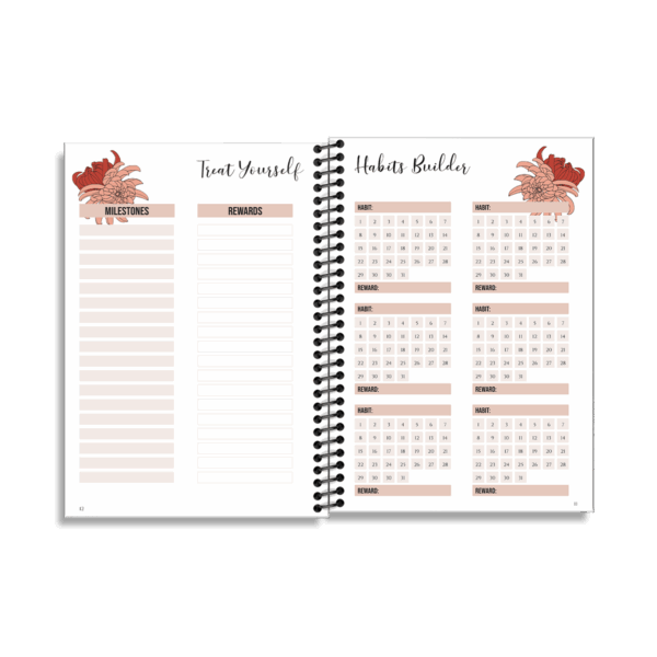 12-Week Fitness Planner and Journal  (Chrysanthemum) - Image 4