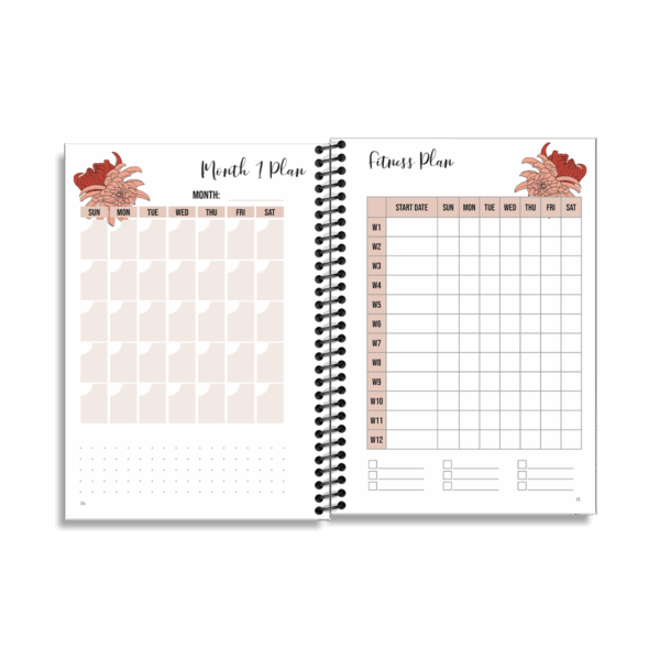 12-Week Fitness Planner and Journal  (Chrysanthemum) - Image 5