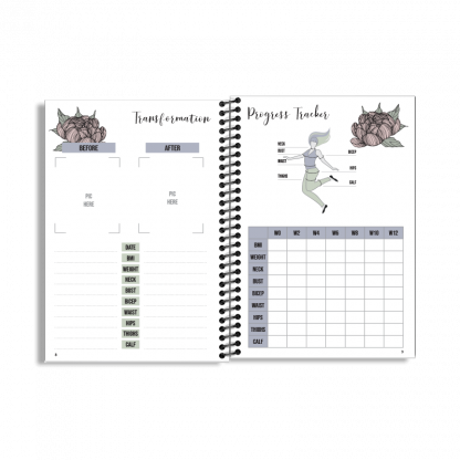 12-Week Fitness Planner and Journal  (Peony) - Image 3