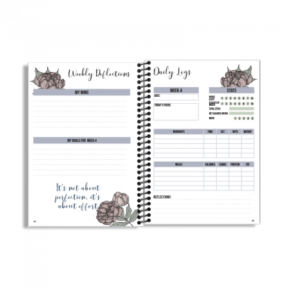 12-Week Fitness Planner and Journal  (Peony) - Image 6