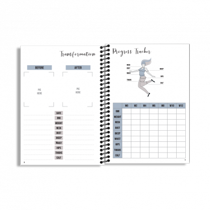 12-Week Fitness Planner and Journal  (Blue) - Image 3