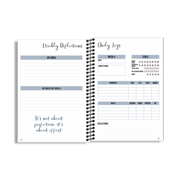 12-Week Fitness Planner and Journal  (Blue) - Image 6