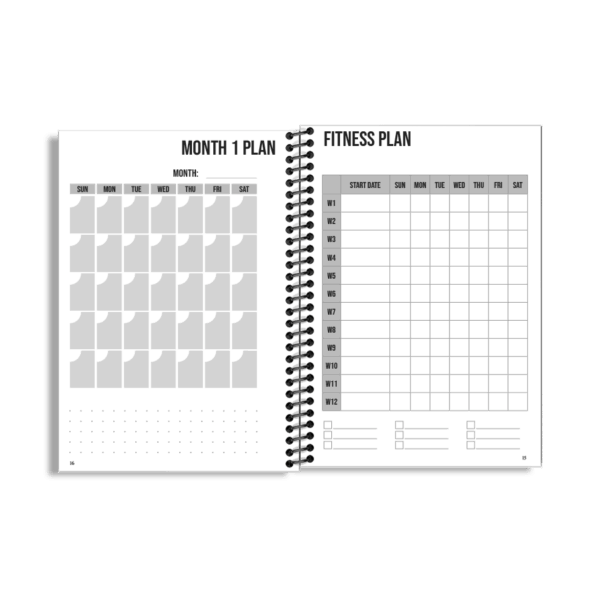 12-Week Fitness Planner and Journal  (Black) - Image 5