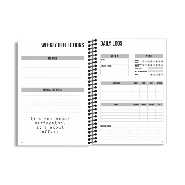 12-Week Fitness Planner and Journal  (Black) - Image 6