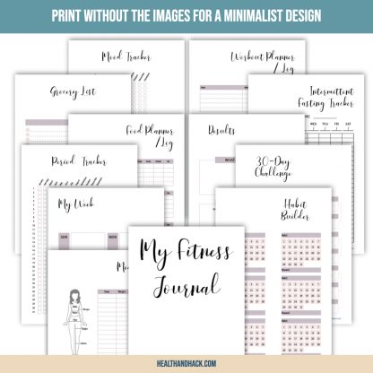 Printable Fitness Planner - Floral Design - Image 3