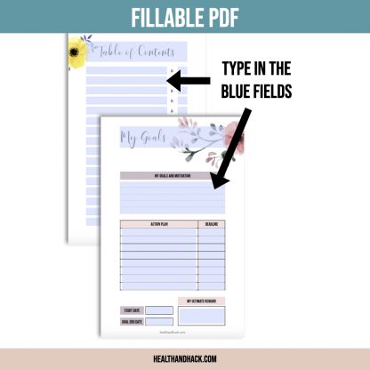 Printable Fitness Planner - Floral Design - Image 2