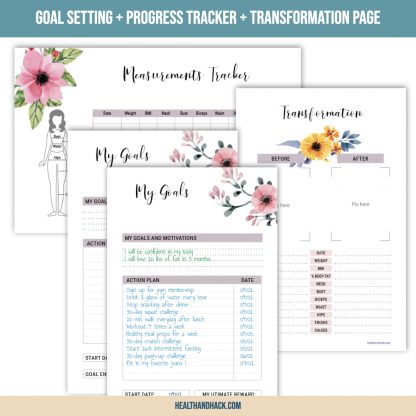 Printable Fitness Planner - Floral Design - Image 4