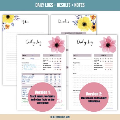 Printable Fitness Planner - Floral Design - Image 10