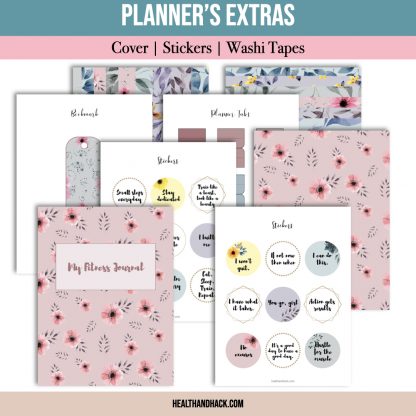 Printable Fitness Planner - Floral Design - Image 11