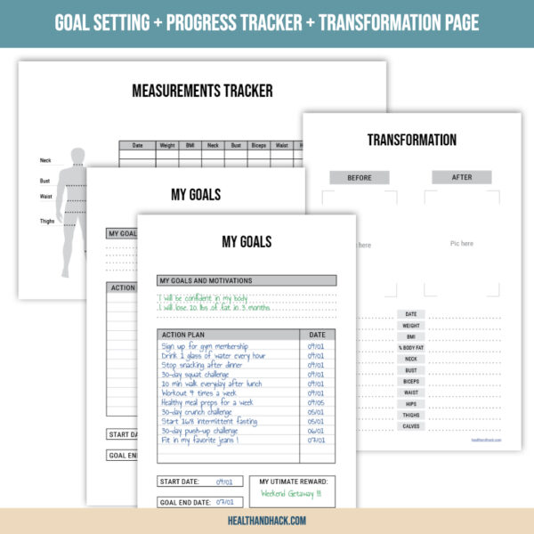 Printable Fitness Planner - Minimalist Design - Image 3