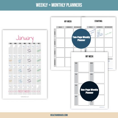 Printable Fitness Planner - Minimalist Design - Image 4