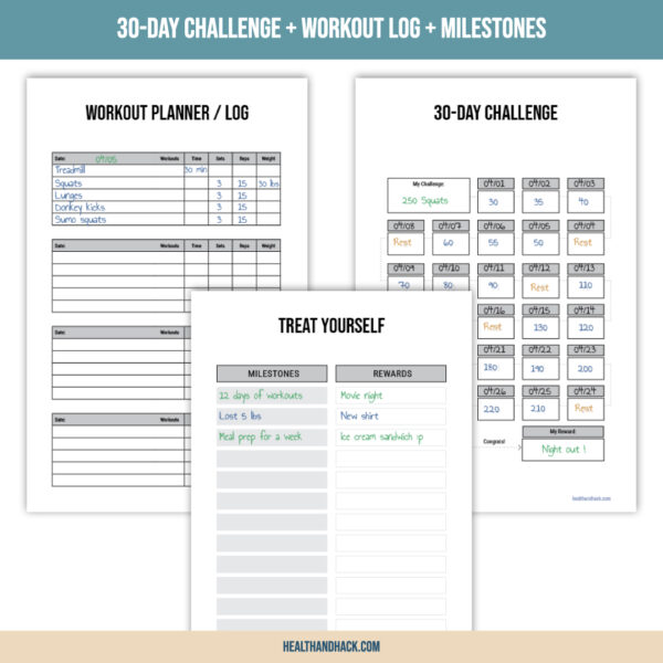 Printable Fitness Planner - Minimalist Design - Image 5
