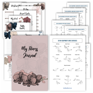 Printable Fitness Planner and Exercise Guide Bundle - Orchid