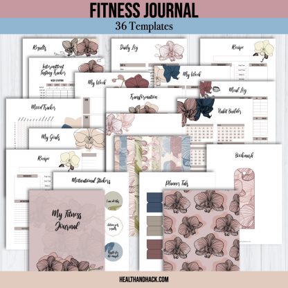 Printable Fitness Planner and Exercise Guide Bundle - Orchid - Image 2