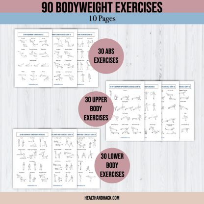 Printable Fitness Planner and Exercise Guide Bundle - Orchid - Image 4