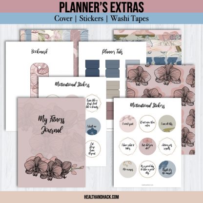 Printable Fitness Planner and Exercise Guide Bundle - Orchid - Image 6
