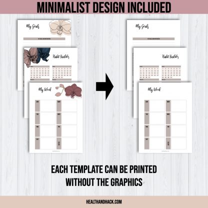 Printable Fitness Planner and Exercise Guide Bundle - Orchid - Image 7