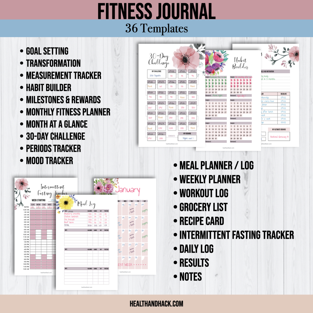 FREE Printable Fitness Journal  Fitness journal printable, Fitness tracker  printable, Fitness journal