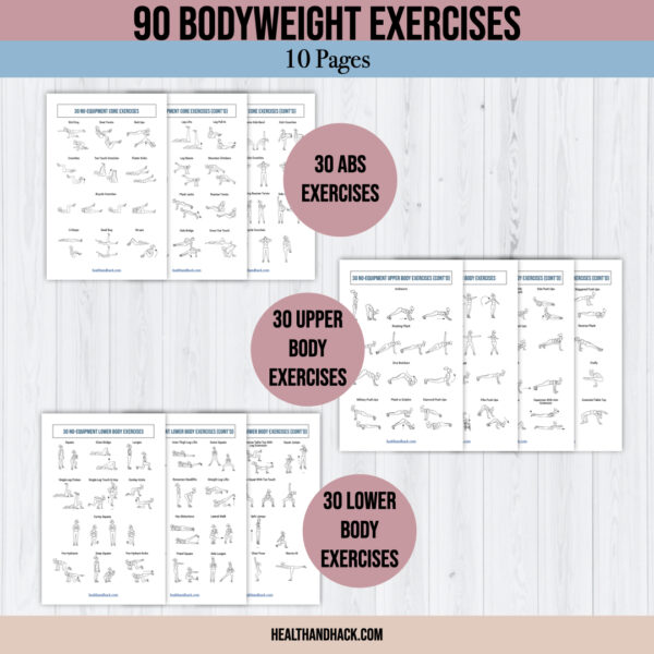 Printable Fitness Planner and Exercise Guide Bundle - Floral - Image 4