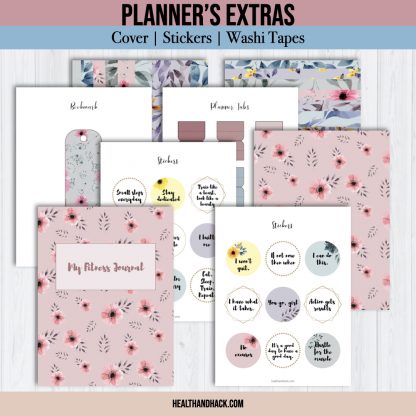 Printable Fitness Planner and Exercise Guide Bundle - Floral - Image 6