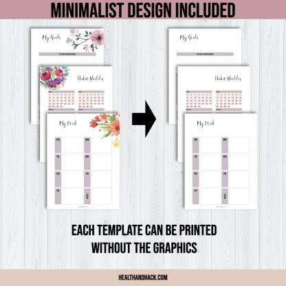 Printable Fitness Planner and Exercise Guide Bundle - Floral - Image 7