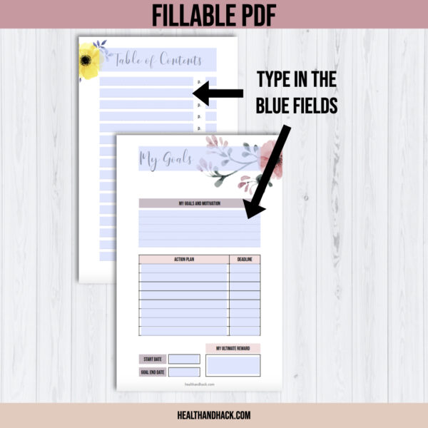 Printable Fitness Planner and Exercise Guide Bundle - Floral - Image 8