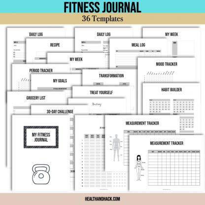 Printable Fitness Planner and Exercise Guide Bundle - Minimalist - Image 2