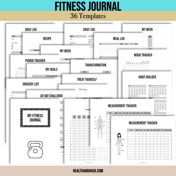 Printable Fitness Planner and Exercise Guide Bundle - Minimalist - Image 2