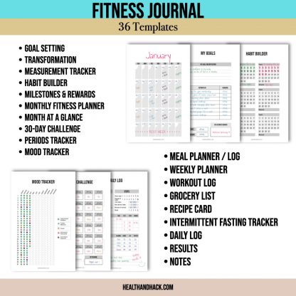 Printable Fitness Planner and Exercise Guide Bundle - Minimalist - Image 3