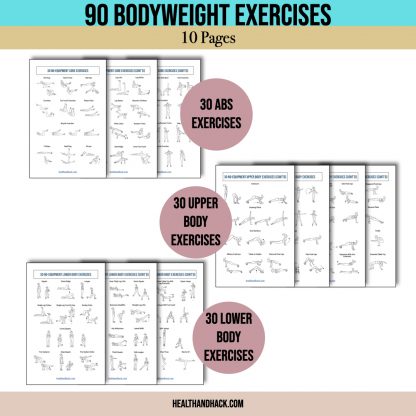 Printable Fitness Planner and Exercise Guide Bundle - Minimalist - Image 4