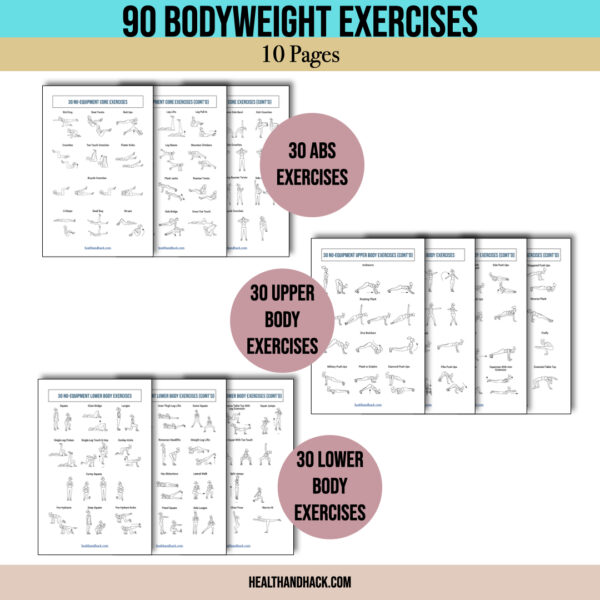 Printable Fitness Planner and Exercise Guide Bundle - Minimalist - Image 4