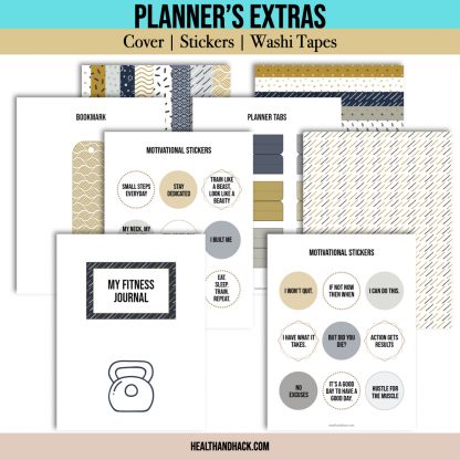 Printable Fitness Planner and Exercise Guide Bundle - Minimalist - Image 6