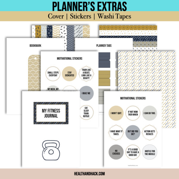 Printable Fitness Planner and Exercise Guide Bundle - Minimalist - Image 6