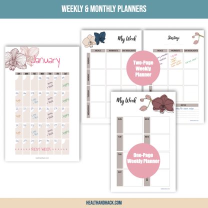 Printable Fitness Planner - Orchid Design - Image 9