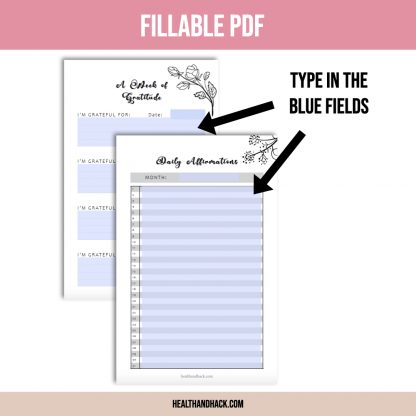 Printable Gratitude Journal - B&W Floral - Image 2