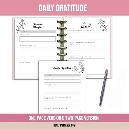 Printable Gratitude Journal - B&W Floral - Image 4