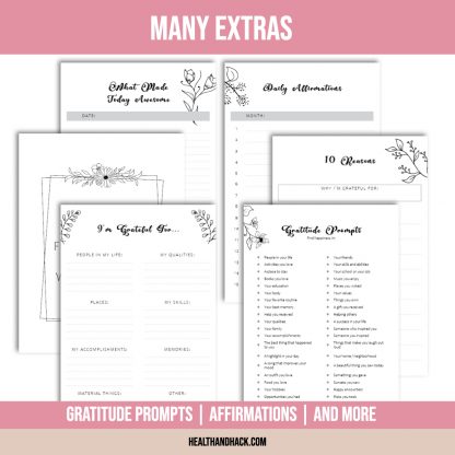 Printable Gratitude Journal - B&W Floral - Image 9