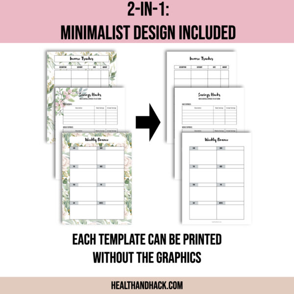 Printable Budget Planner - Floral - Image 3