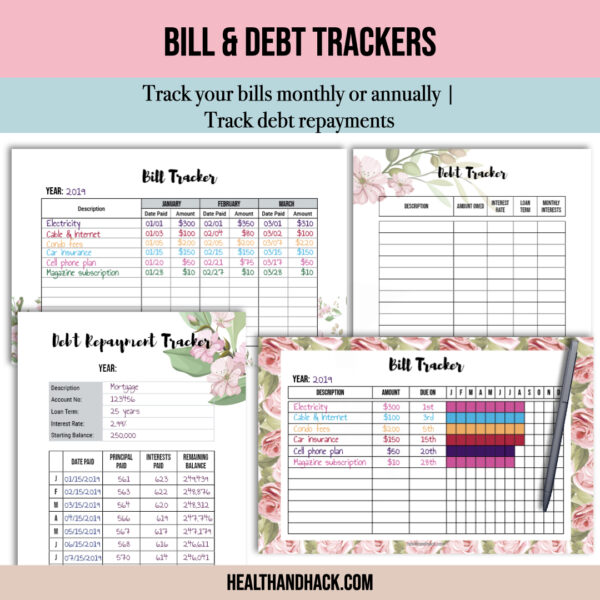 Printable Budget Planner - Floral - Image 7