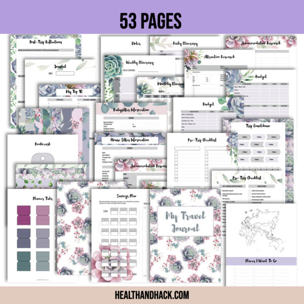 Printable Travel Journal - Floral - Image 2