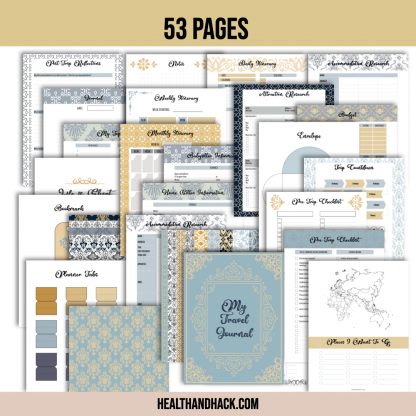 Printable Travel Journal - Damask - Image 2